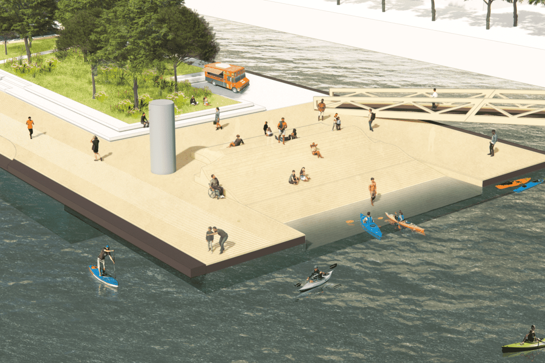 Rijnhavenparken krijgen steeds meer vorm College keurt ontwerpen goed voor land- en waterparken in de Rijnhaven