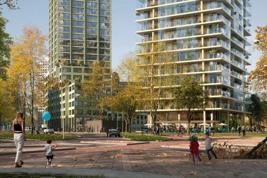 Het oude stadshart van Rotterdam wordt weer een levendig gebied met woningen en verblijfsplekken